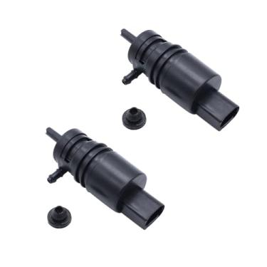 Imagem de 2 conjuntos de bomba de limpeza de para-brisas preta 67128362154 67128377612 compatível com BMW Z4 M3 E46 E38 E39 E60 E65 E53 X3 X5