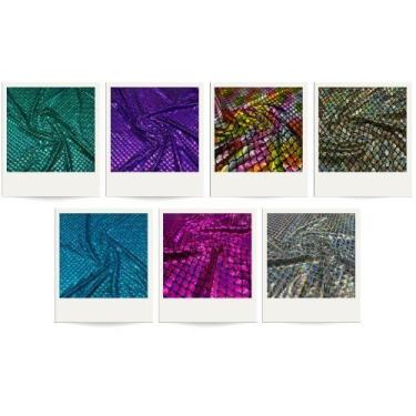 Imagem de Tecido Sereia Malha Holográfica 1,45m - Para Fantasias e Saias Roupas 