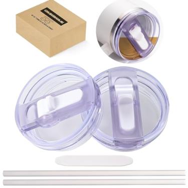 Imagem de Pacote com 2 tampas ProTour removíveis com Stanley, para tampas Stanley 1,134 g, à prova de vazamento, tampa flip de canudo de 1,134 g para Stanley, tampas de copo Stanley sem derramamento de 1,134 g