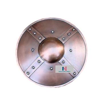 Imagem de NauticalMart Battle Ready Medieval Buckler Shield Armor Combat Iron Archer Shields Copper, Cobre antigo, M
