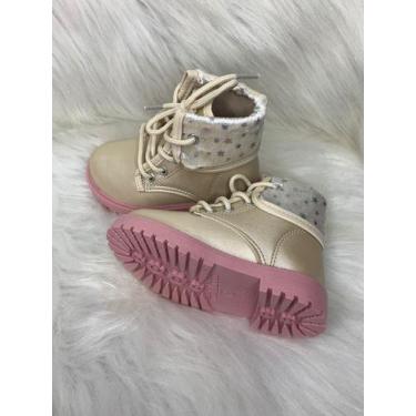 Imagem de Bota Coturno Molekinha Infantil Feminino Detalhes Brilhantes Moda Meni