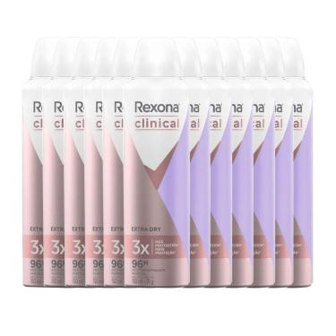 Imagem de Kit Desodorante Aerosol Rexona Clinical Extra Dry 91g - 12 Unidades
