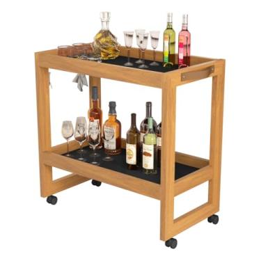 Imagem de Carrinho Multiuso Buffet Retro Balcão Cantinho Café com Rodizio Cozinha Banheiro Manicure Aparador Carrinho Bar Decorativo Flex