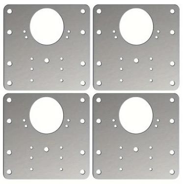 Imagem de Kit 4 Placas De Reparo Reforço Chapa Para Dobradiça 35Mm - VAZ