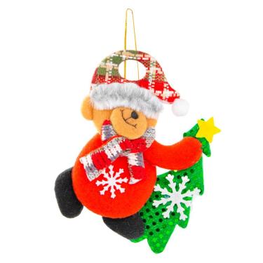 Imagem de Enfeite Decoração Arvore De Natal Boneco Pendurar Natalino M Ursinho