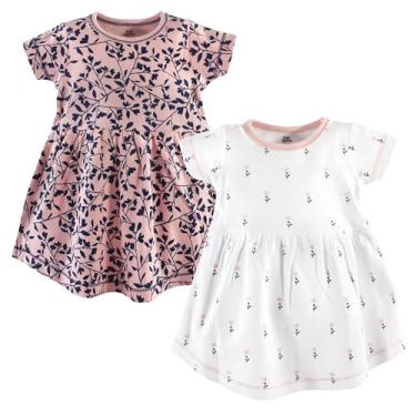 Imagem de Luvable Friends Hudson Baby Vestidos de manga curta 2 unidades, Flor floral doce, 2 Anos