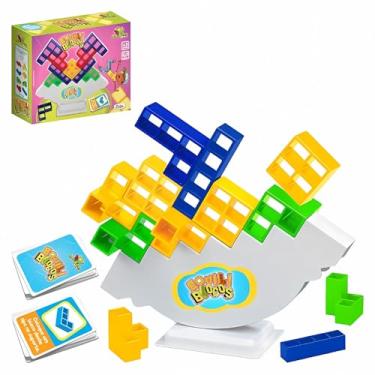 Imagem de Jogo de Equilíbrio Montessori Caiu Perdeu Tetra Tower Brinquedo Didatico Blocos de Encaixar com 16 Peças Coloridas