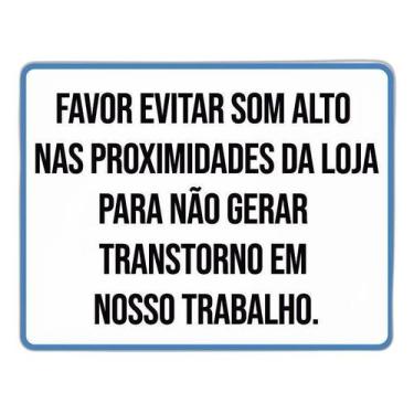 Imagem de Placa De Sinalização - Favor Evitar Som Alto 27X35 - Sinalizo