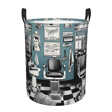 Imagem de Cesto de lavanderia para barbearia, dobrável, impermeável, cesto de armazenamento de roupas com alças, pano Oxford, organizador de brinquedos, cesta para banheiro, lavanderia, quarto, médio