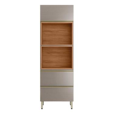 Imagem de Torre Quente Mdf 2 Portas Basculantes 1 Gaveta 70cm Proença Nogueira/Nude Prime