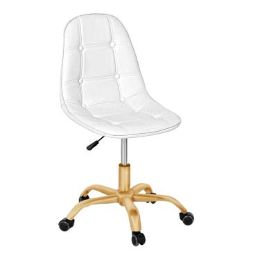 Imagem de Cadeira Office Eiffel - Botonê | Branca - Dourado Matte