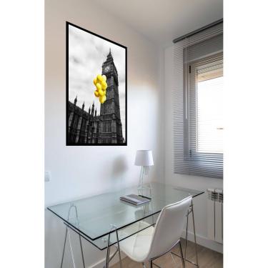 Imagem de Quadro Decorativo Londres Balões Amarelos - 70X50Cm