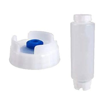 Imagem de Frasco de compressão FIFO recarregável de 340 ml | Dispensador de válvula grande de ponta azul para condições grossas, molhos, massa e curativo | Selagem automática sem gotejamento sem complicações | (2 pacotes)