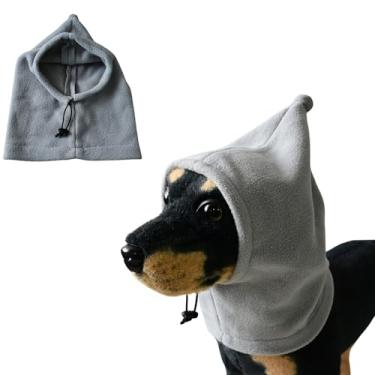 Imagem de HDKUW Chapéu de orelhas silenciosas para cães, protetores de ouvido de cachorro, proteção contra ruído, chapéus de pelúcia para orelhas de animais de estimação, capa de orelha quente, chapéu de