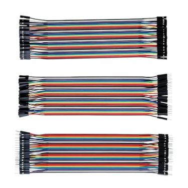 Imagem de Gikfun 120 peças 40 pinos fios multicoloridos 20 cm macho para macho, macho para fêmea, fêmea para fêmea, cabo de fita de placa de pão, para Arduino para Dupont faça-você-mesmo kit EK8403