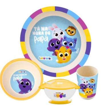 Imagem de Kit Alimentação Bolofofos 3 Peças Bowl Com Talher e Tampa Fácil De Usa
