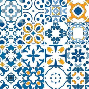 Imagem de Adesivo de Azulejo - Ladrilho Hidráulico - 15cm x 15cm - 16un - 377Azm