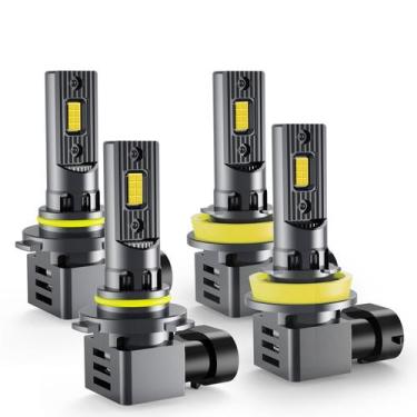 Imagem de Lâmpadas Combo RCJ H11 9005 200W 60000LM 6000K, pacote com 4
