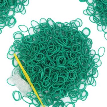 Imagem de Pacote com 6.000 pulseiras de borracha, kit de fabricação de 50 peças, clipes em S, 10 ganchos, kits de refil de elásticos coloridos para tecer, presente de artesanato DIY (verde escuro)