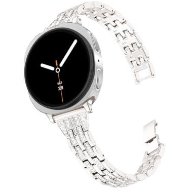 Imagem de DEALELE Pulseiras de substituição compatíveis com Samsung Galaxy Watch 8 de 40 mm/44 mm/8 Classic de 46 mm, strass fino e brilhante, para mulheres e homens (Starlight)