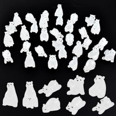 Imagem de 32 Pieces Luminous Mini Polar Bear Resin Animals for Dollhouse Fairy Garden Birthday Decorations
