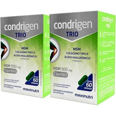 Imagem de Kit 2 Condrigen Trio Colágeno Tipo 2 com Ácido Hialurônico Vitamina C e MSM (Metilsulfonilmetano) 60 Cáps Maxinutri Maxigold