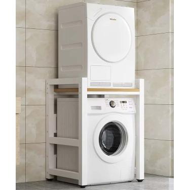 Imagem de Armário de máquina de lavar roupa de tambor, unidade de armazenamento de máquina de lavar, kit de empilhamento para lavadora e secadora, prateleira de armazenamento de máquina de lavar para