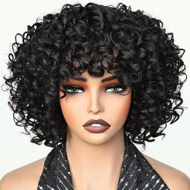 Imagem de Peruca X-TRESS Kinky Curly com franja para mulheres negras