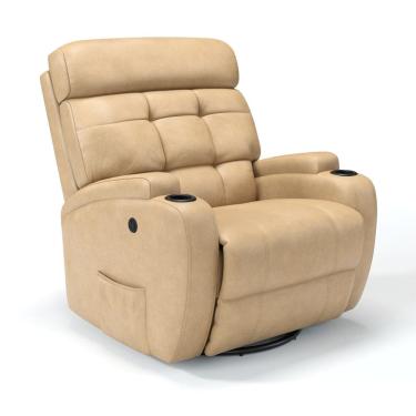 Imagem de Poltrona do Papai Reclinável Elétrica com Base Giratória e Balanço em Tecido Corino Damie
