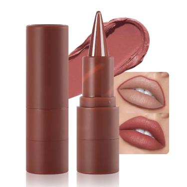 Imagem de AMY'S DIARY Delineador de lábios fosco, maquiagem de batom, lápis labial fosco com ponta de precisão, longa duração até 24 horas, delineador labial fosco à prova de manchas à prova de manchas à prova