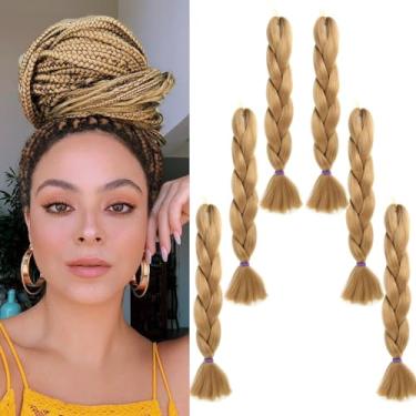 Imagem de Extensões de cabelo trançadas jumbo sintéticas Flosius Jumbo Tranças com Glitter Trança Flosius 6 Pacotes para Trança de Crochê Torcido Trança de Cabelo 61 cm (nº 27)