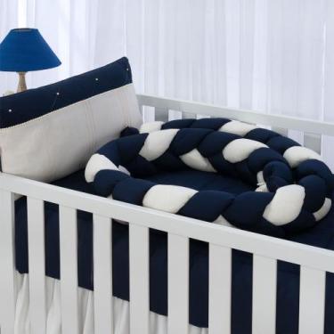 Imagem de Kit enxoval para berço madri marinho luxo menino - MEDINA CONFECÇÕES