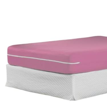 Imagem de Capa Protetora Para ColchãO Casal Queen/King - Com ZíPer Completo E Malha RespiráVel - Protetor ImpermeáVel E AntiáCaros(Rosa,Solteiro)
