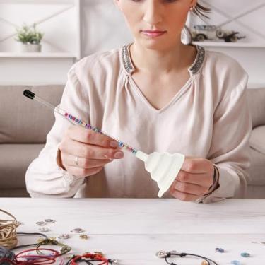 Imagem de UKQRRTC Funil de miçangas para contas de argila, kit completo de funil de contas, funil de contas, funil reutilizável para fazer pulseiras e colares