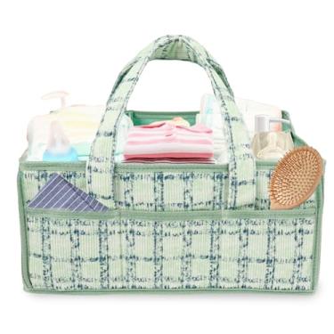 Imagem de Organizador de fraldas para bebês com alça para trocador, cesta portátil de armazenamento de berçário, itens essenciais para recém-nascidos com vários compartimentos, cesta de presente de chá de bebê