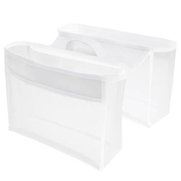 Imagem de kaimenhong Organizador de brinquedos de banho em forma de sela, 2 compartimentos, armazenamento de brinquedos de banho, suporte de brinquedo de banho de abertura ampla, suporte de brinquedo de