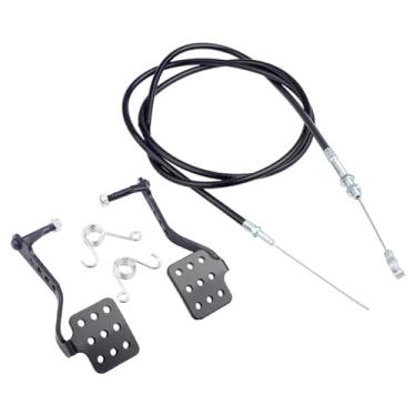 Imagem de MotiveTech 1 par de pedais de kart substitui componentes de acessórios de alto desempenho pedais de freio e acelerador de kart com mola de retorno, com Cabo de Acelerador