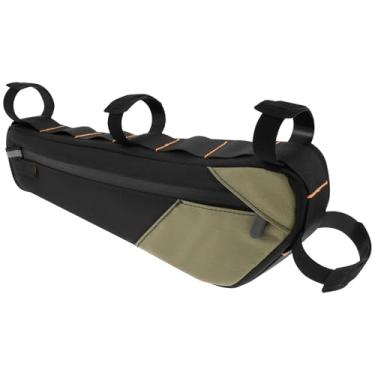 Imagem de Bolsa para quadro de bicicleta, bolsa triangular impermeável com bolso lateral, bolsa de armazenamento de bicicleta, bolsa refletiva de armazenamento sob o tubo, bolsa de telefone para bicicleta