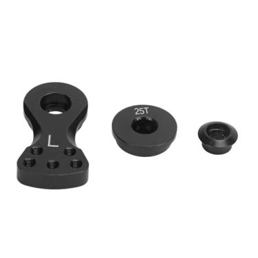 Imagem de aqxreight RC 25T Servo Economizador DE Alumínio LOLO DE ALULO LOOL L para /10 VEÍCULO REMOTO VEÍCULO TI ECABE (Preto)