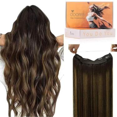 Imagem de Extensões de cabelo de arame DOORES 40cm 95g Remy Human Hair