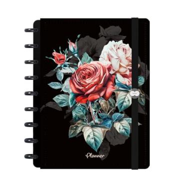 Imagem de Planner Iscool Disc 2026 Inteligente Datado Floriografia Preto Rosa
