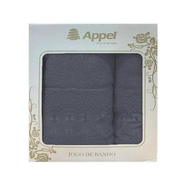 Imagem de Kit Toalhas Banho E Rosto Bordare 2 Peças Cinza Dove