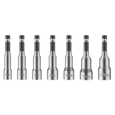 Imagem de Chave de impacto elétrica de 65 mm de comprimento, haste sextavada de 1/10.2 cm, conjunto de 7/9/14 peças, soquete magnético de 6-19 mm
