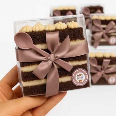 Imagem de Embalagem Transparente Acetato Para Slice Cake Fatia de Bolo, Brigadeiro, Confeitaria, Delivery, Caixa Transparente, Embalagem para Doces - REF07-100 Unidades