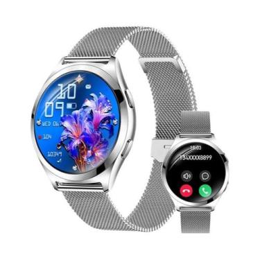 Imagem de Relógio Inteligente Feminino Com Chamada Bluetooth Monitor De Frequênc