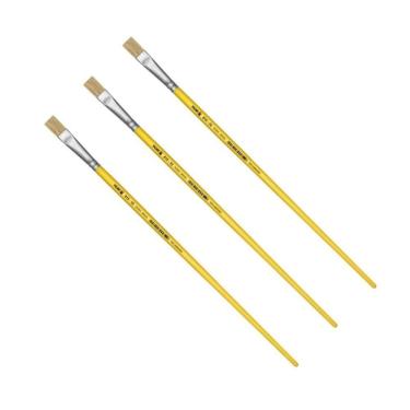 Imagem de Kit 3 Pincel Chato Longo Cerda Natural 815-10 Nº10 Tigre