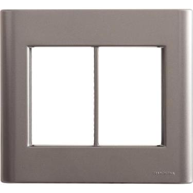 Imagem de Placa 6 Postos 4x4 Tramontina Giz Onix Metalizado sem Suporte