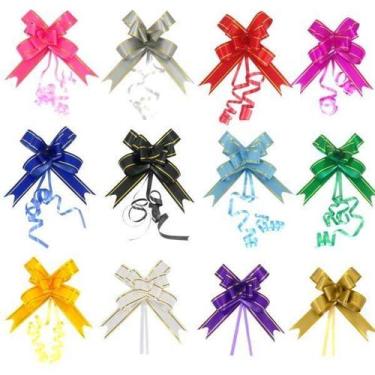 Imagem de 100 Laço Fácil Tamanho Médio 18mm x 35cm Decorativo para Presentes, Ce