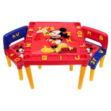 Imagem de Mesa Infantil Com Cadeira Plástico Tritec Mickey Mouse