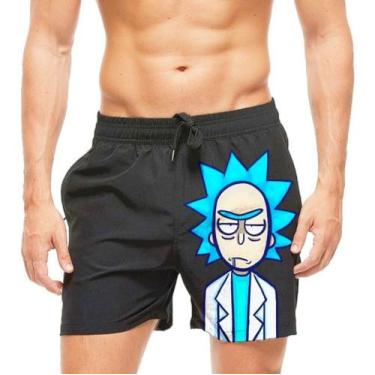 Imagem de Short Praia Shorts Banho Rick And Morty Rick Sanchez 618 - smoke, Pret